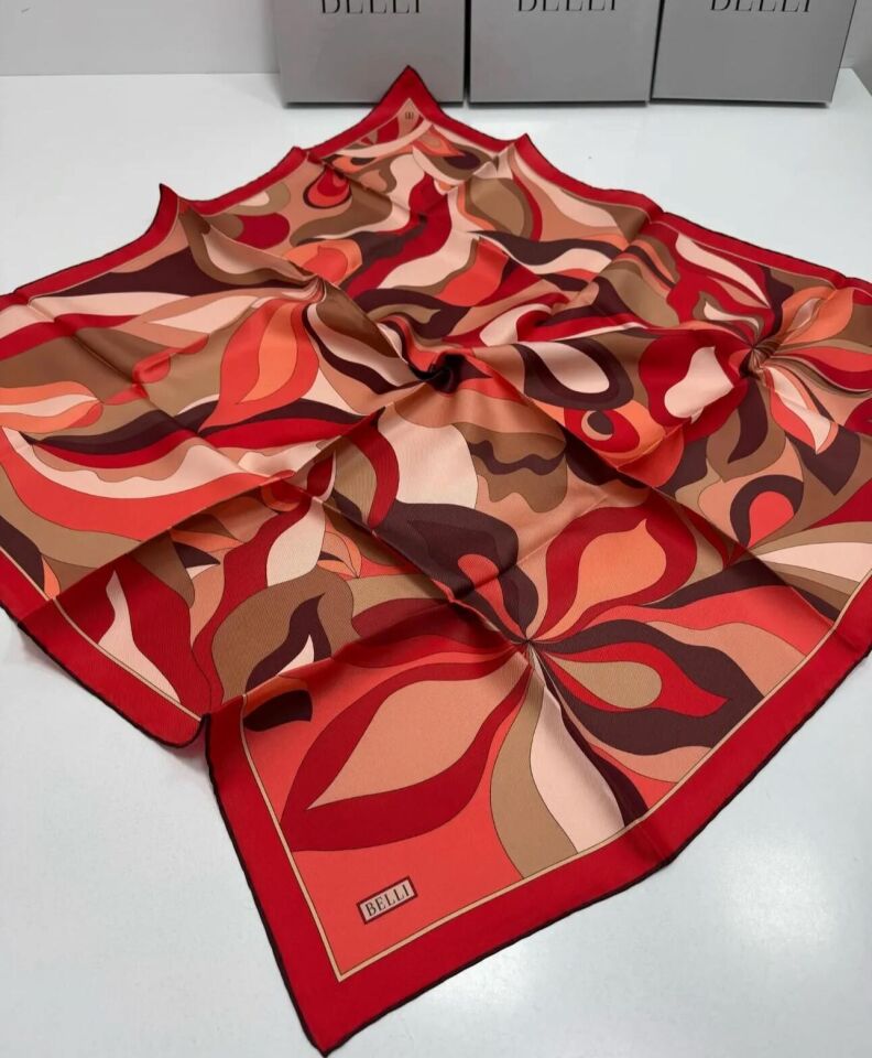 Belli İpek Eşarp 2025 İlkbahar-Yaz - 4108D-39-Tivil