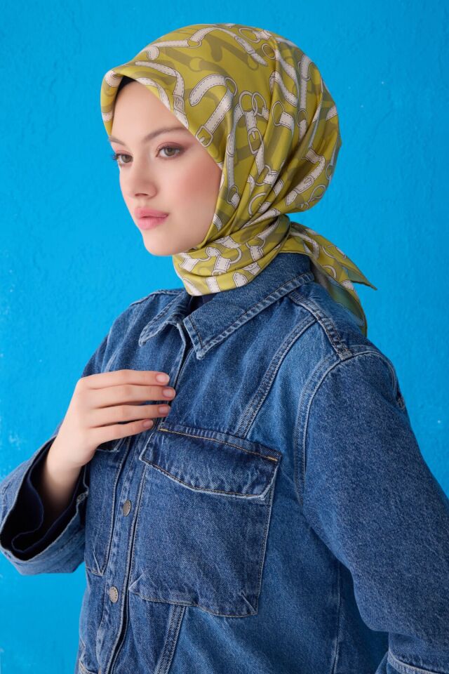 Belli İpek Eşarp 2025 İlkbahar-Yaz - 4125D-80- Tivil