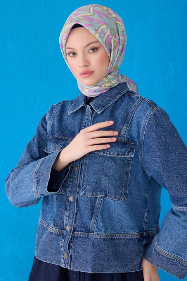 Belli İpek Eşarp 2025 İlkbahar-Yaz - 4125D-06- Tivil