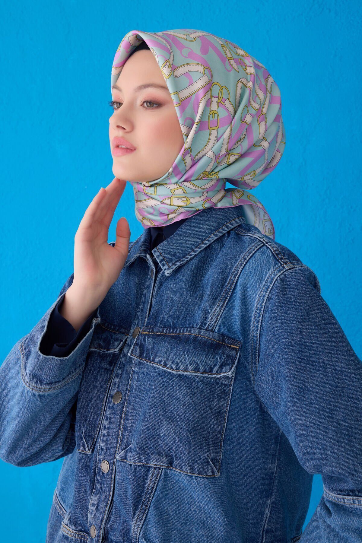 Belli İpek Eşarp 2025 İlkbahar-Yaz - 4125D-06- Tivil