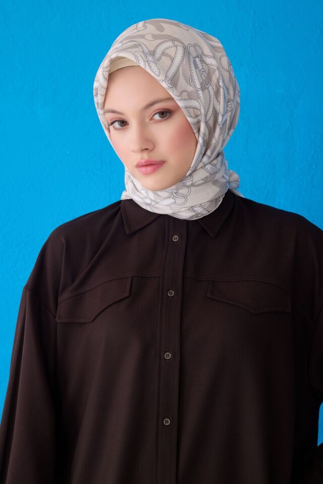 Belli İpek Eşarp 2025 İlkbahar-Yaz - 4125D-83- Tivil