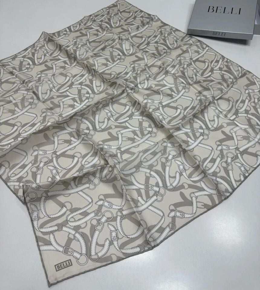 Belli İpek Eşarp 2025 İlkbahar-Yaz - 4125D-83- Tivil