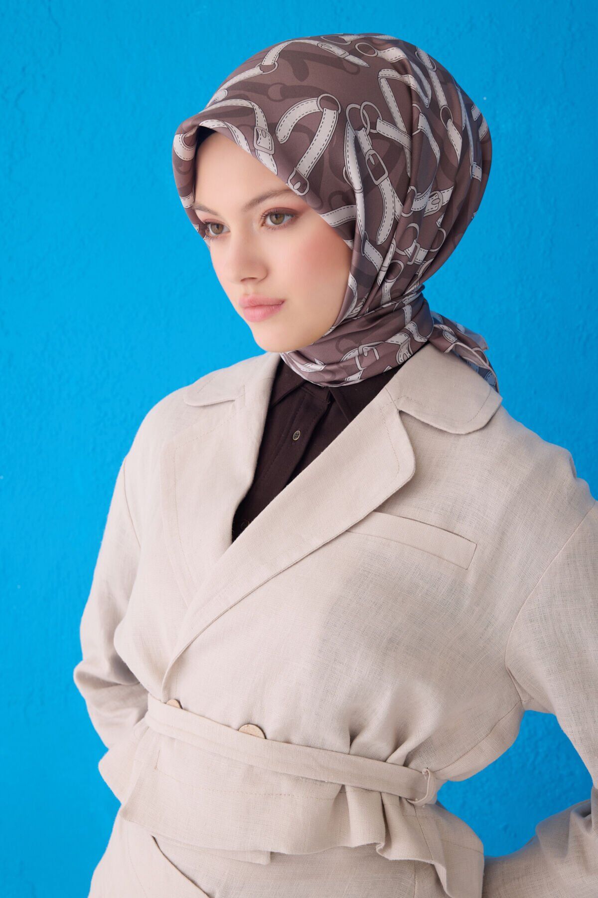 Belli İpek Eşarp 2025 İlkbahar-Yaz - 4125D-56- Tivil