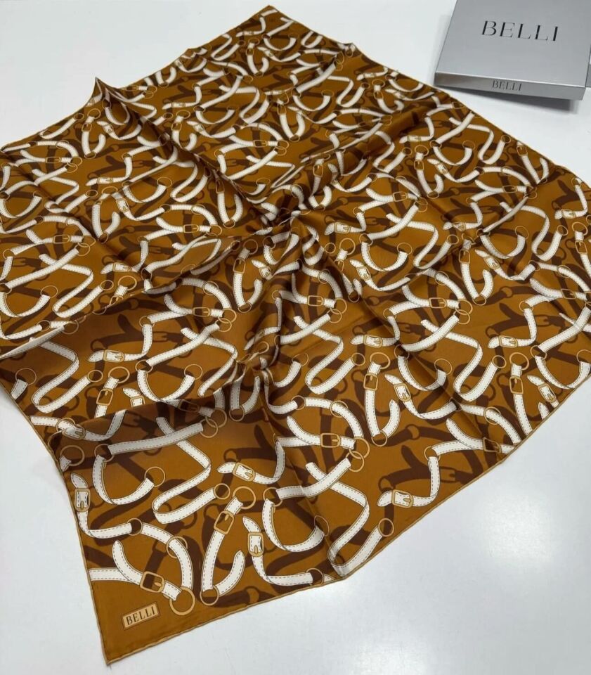 Belli İpek Eşarp 2025 İlkbahar-Yaz - 4125D-04- Tivil