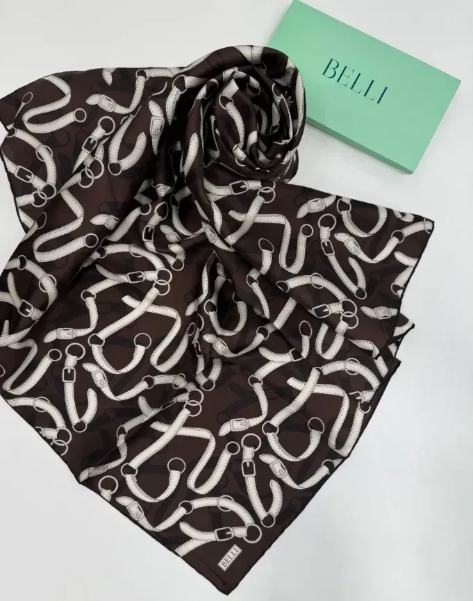 Belli İpek Eşarp 2025 İlkbahar-Yaz - 4125D-86- Tivil