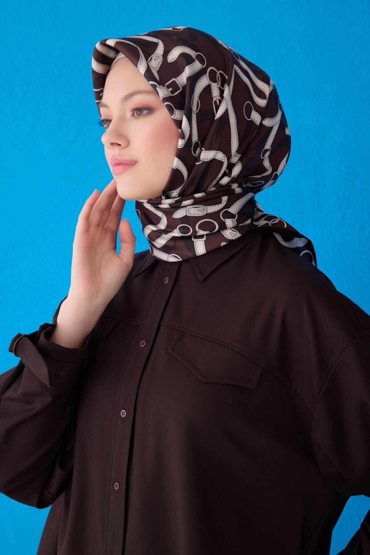 Belli İpek Eşarp 2025 İlkbahar-Yaz - 4125D-86- Tivil