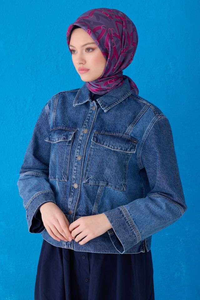 Belli İpek Eşarp 2025 İlkbahar-Yaz - 4125D-54- Tivil
