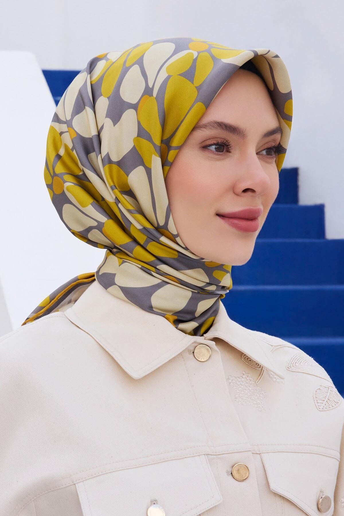 Belli İpek Eşarp 2025 İlkbahar-Yaz - 4116D-35-Tivil