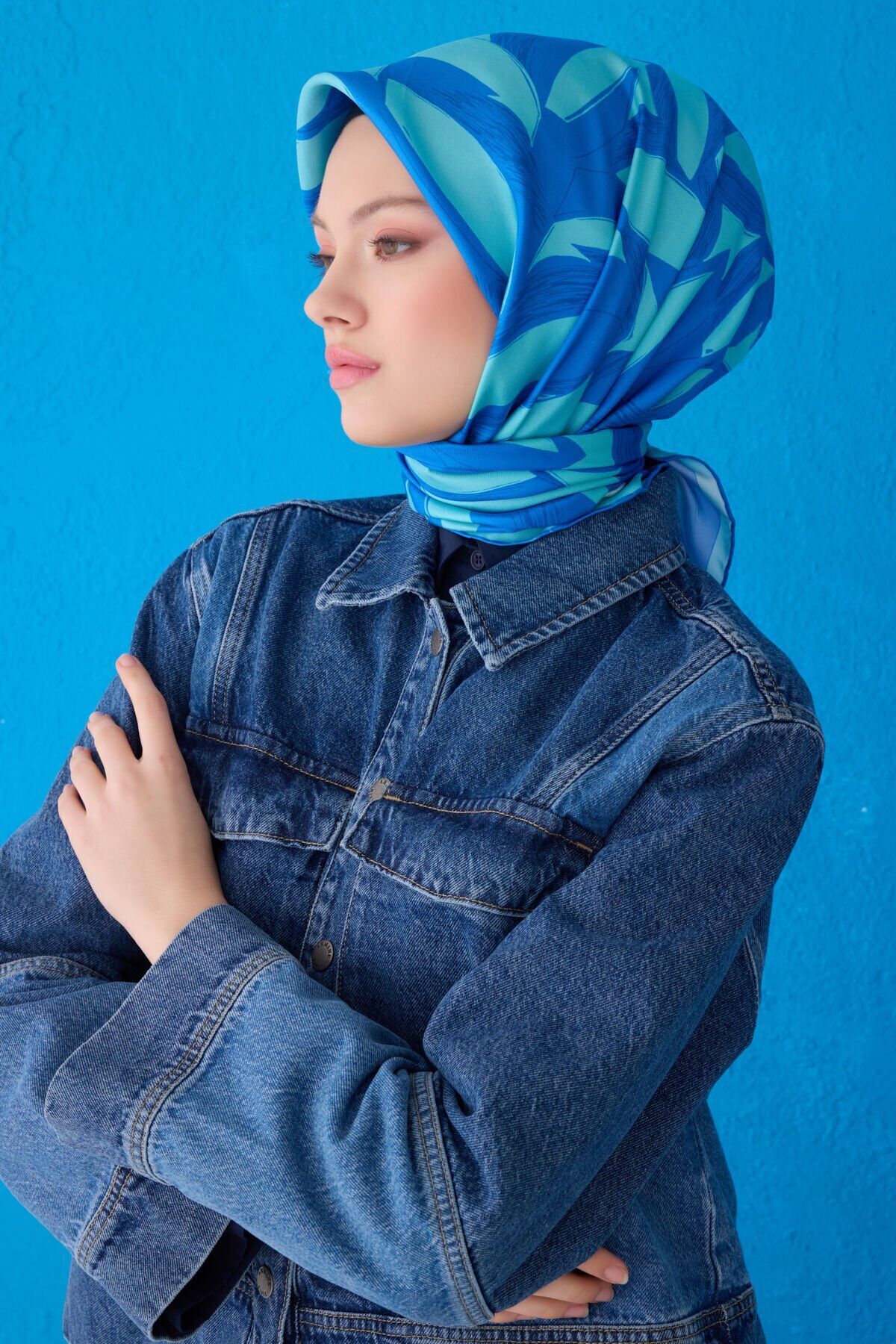 Belli İpek Eşarp 2025 İlkbahar-Yaz - 4123D-54- Tivil