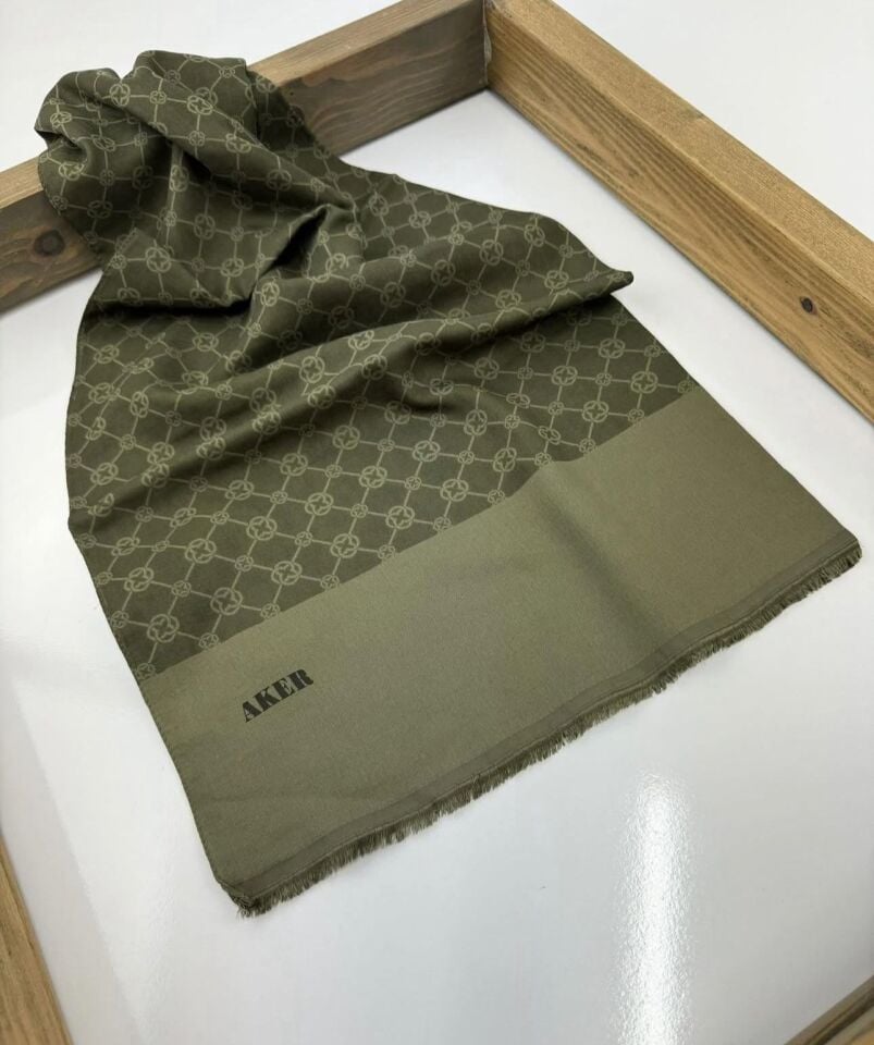 Aker Elegance Monogram Şal - 1090100-934 Haki