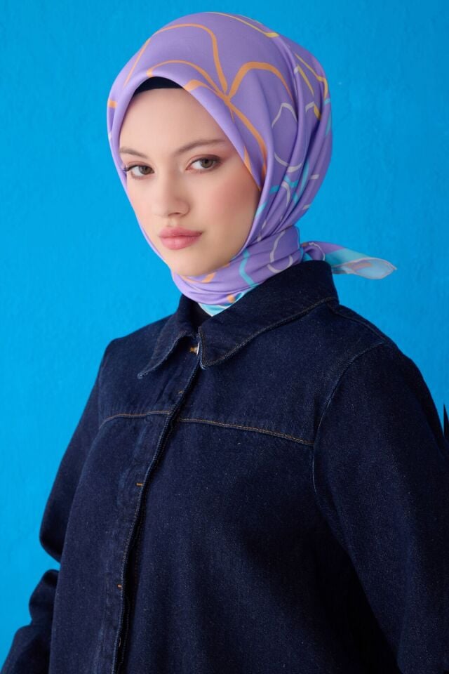 Belli İpek Eşarp 2025 İlkbahar-Yaz - 4113D-82- Tivil
