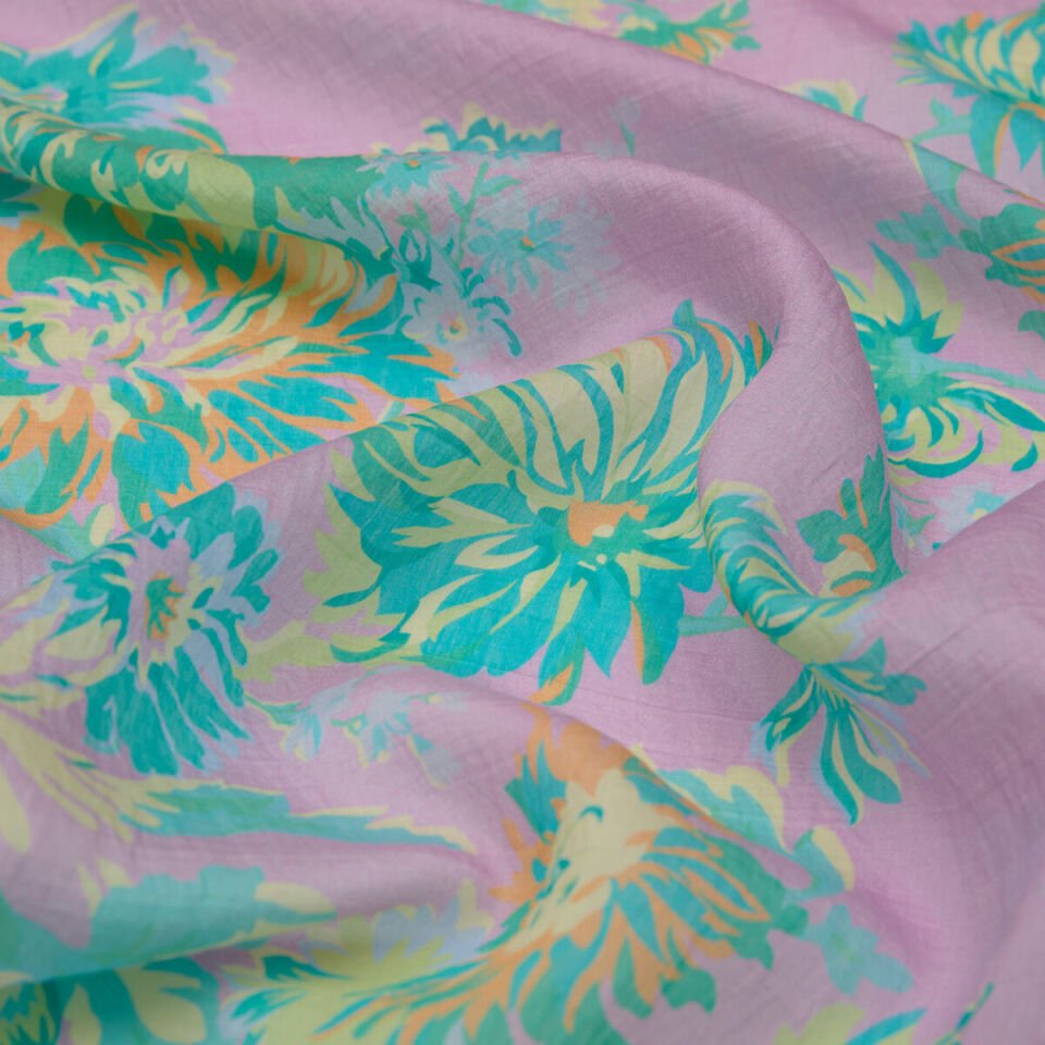 İpekevi Lila Kasımpatı Desenli Tensel Şal 02144