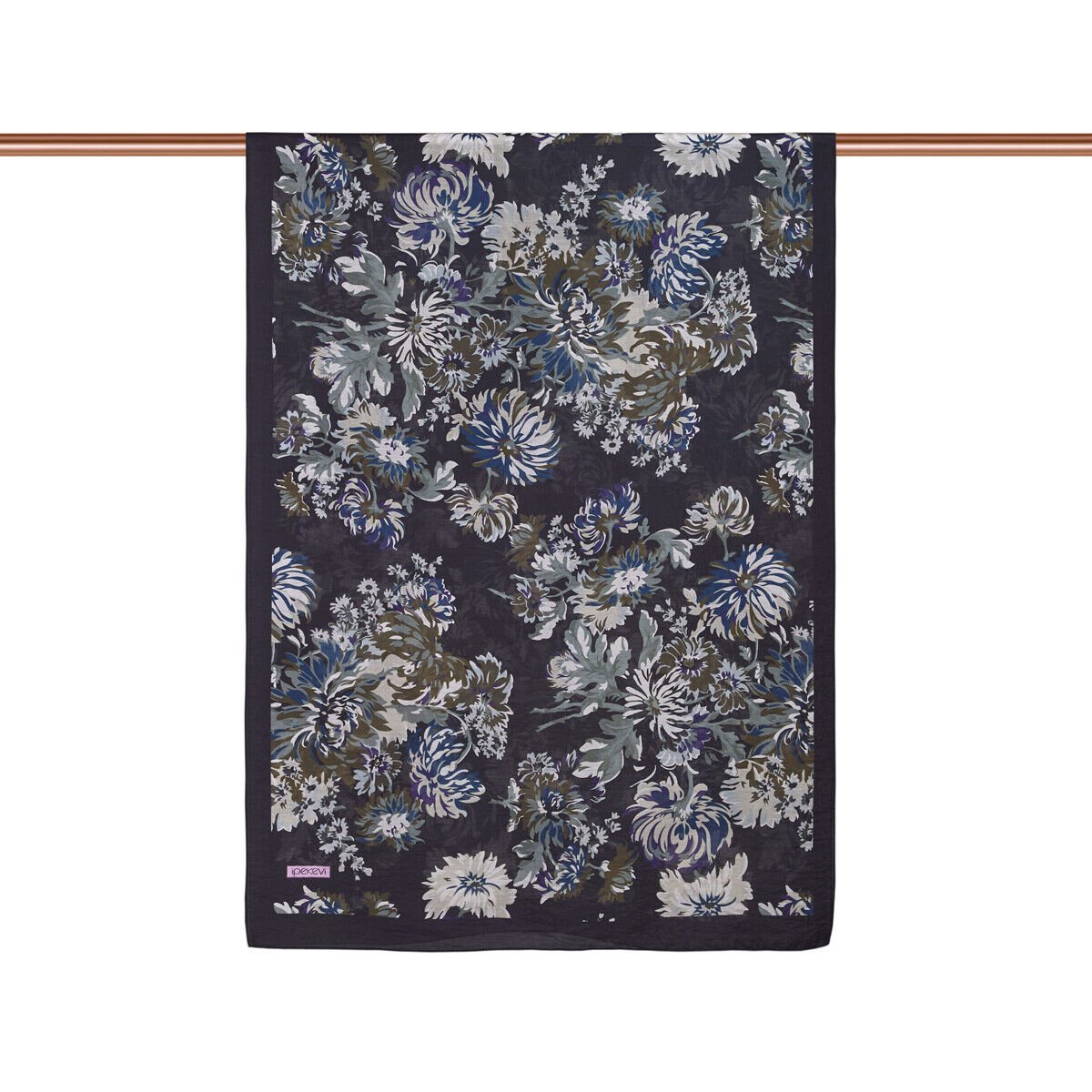 İpekevi Kahve Bej Kasımpatı Desenli Tensel Şal 02144