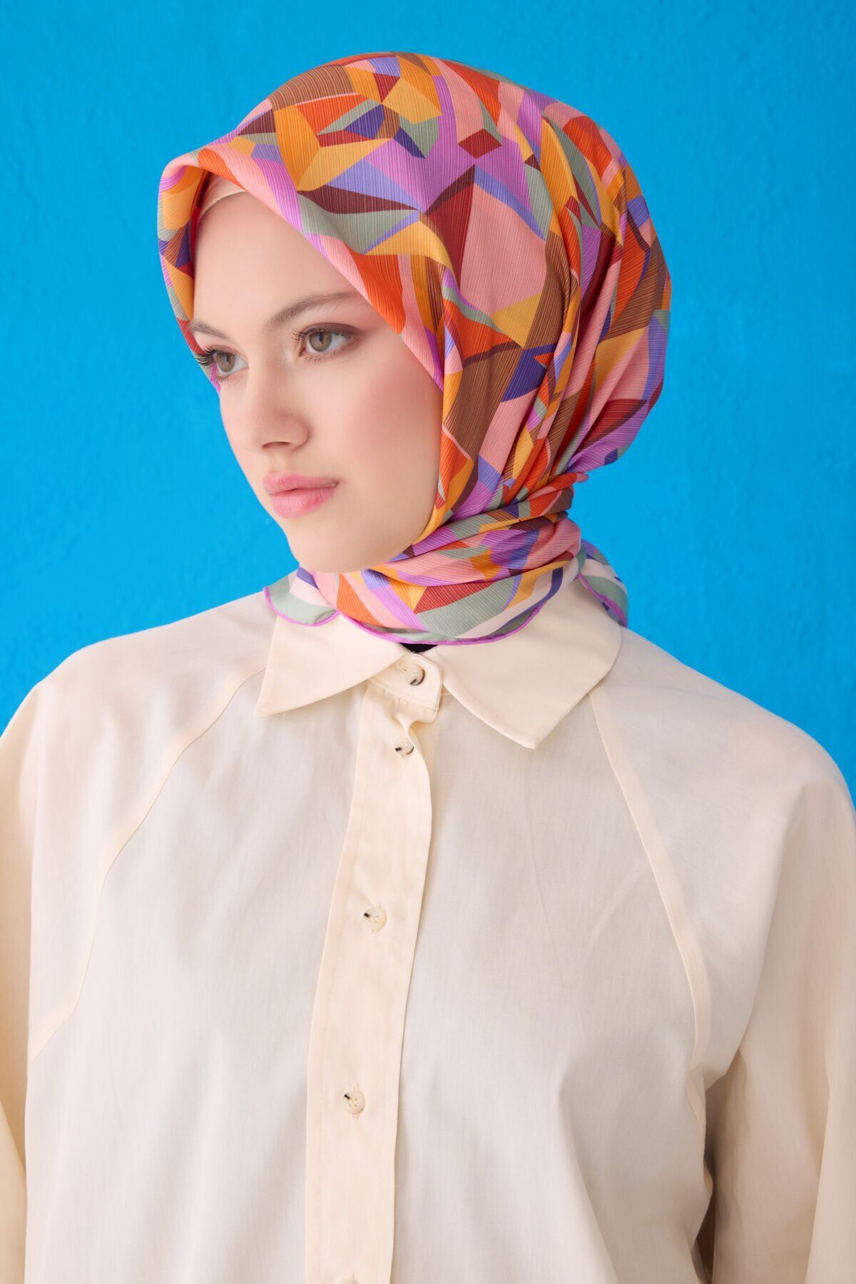 Belli İpek Eşarp 2025 İlkbahar-Yaz - 4106D-33-Tivil