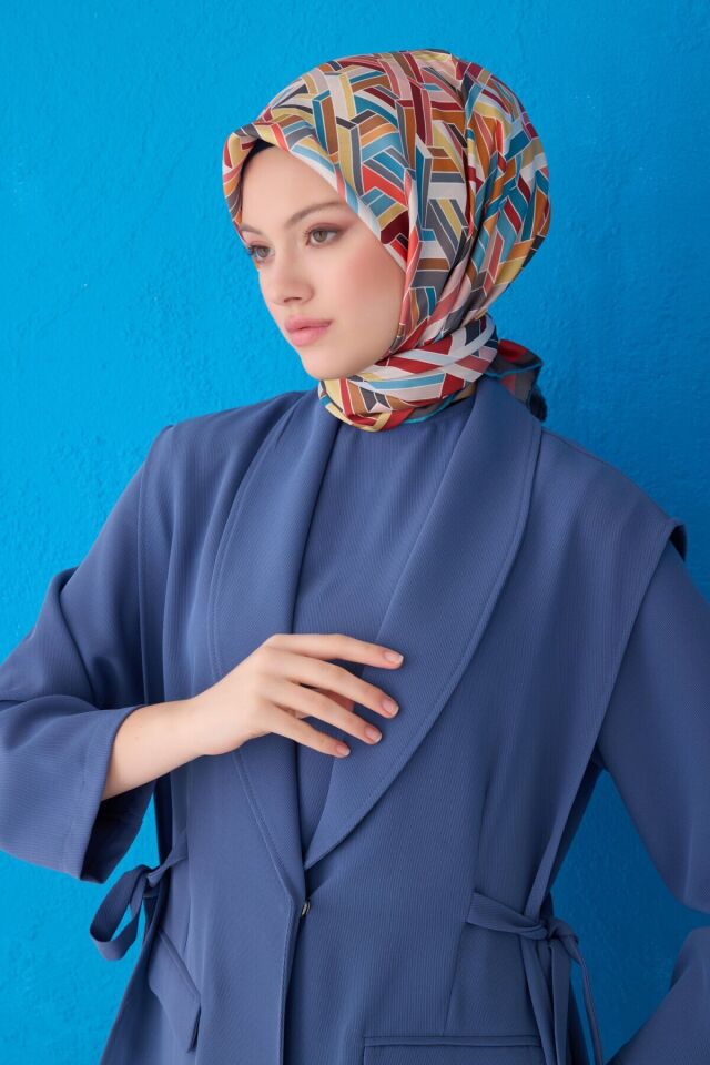 Belli İpek Eşarp 2025 İlkbahar-Yaz - 4119D-84-Tivil