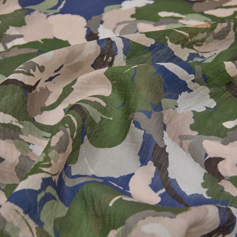 İpekevi İndigo Duygusal Çiçekler Tensel Desenli Şal 02892