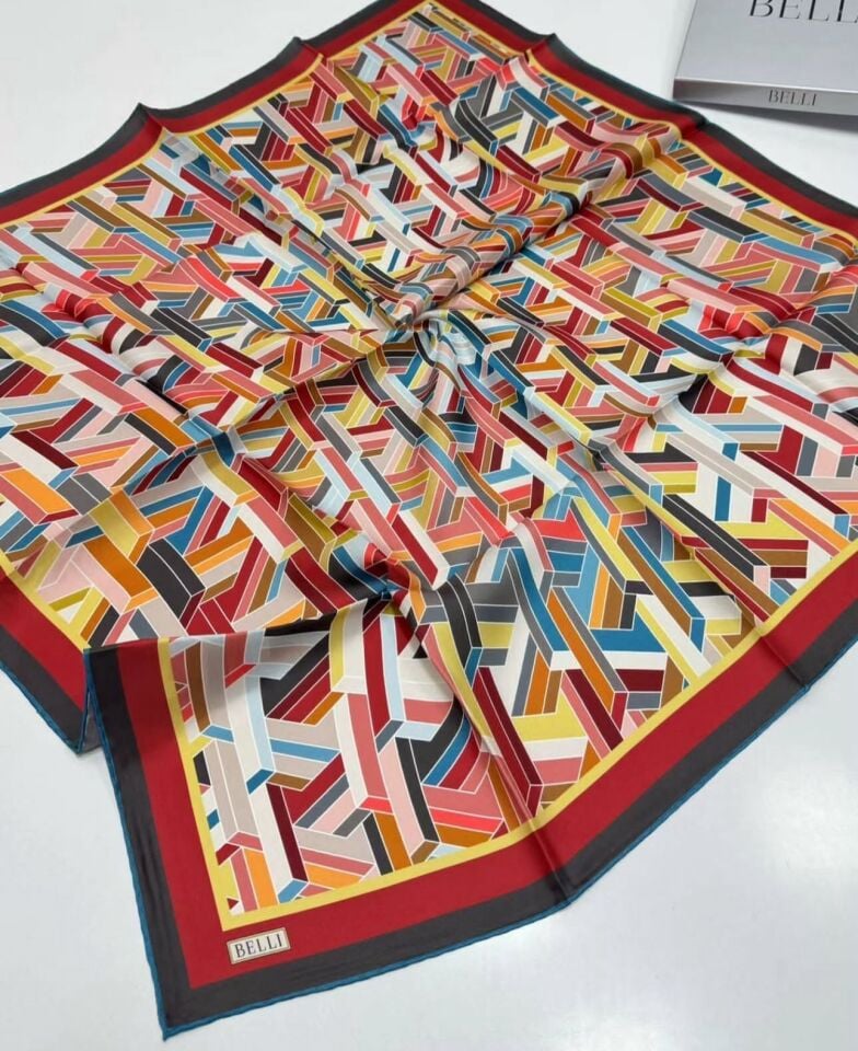 Belli İpek Eşarp 2025 İlkbahar-Yaz - 4119D-84-Tivil