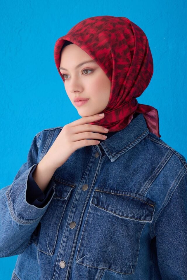 Belli İpek Eşarp 2025 İlkbahar-Yaz - 4103D-82-Tivil