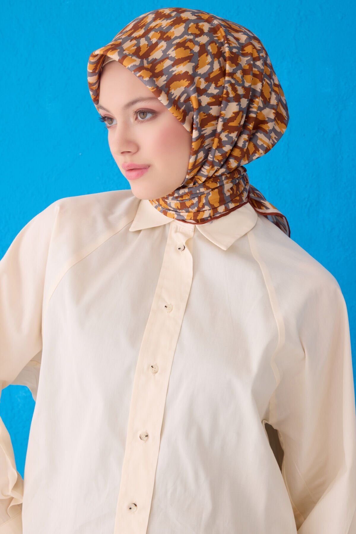 Belli İpek Eşarp 2025 İlkbahar-Yaz - 4103D-37-Tivil