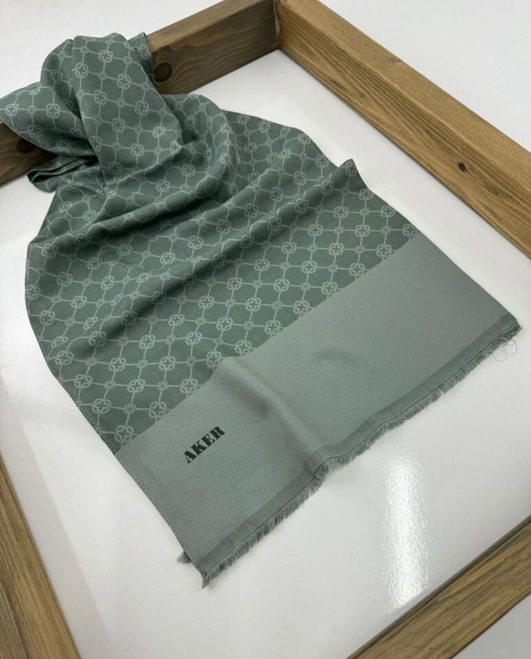 Aker Elegance Monogram Şal - 1090100-951- Yeşil