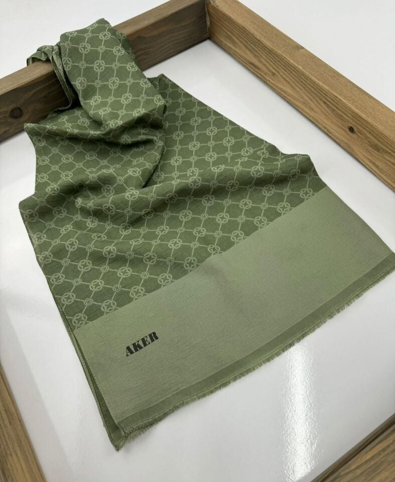 Aker Elegance Monogram Şal - 1090100-952- Açık yeşil