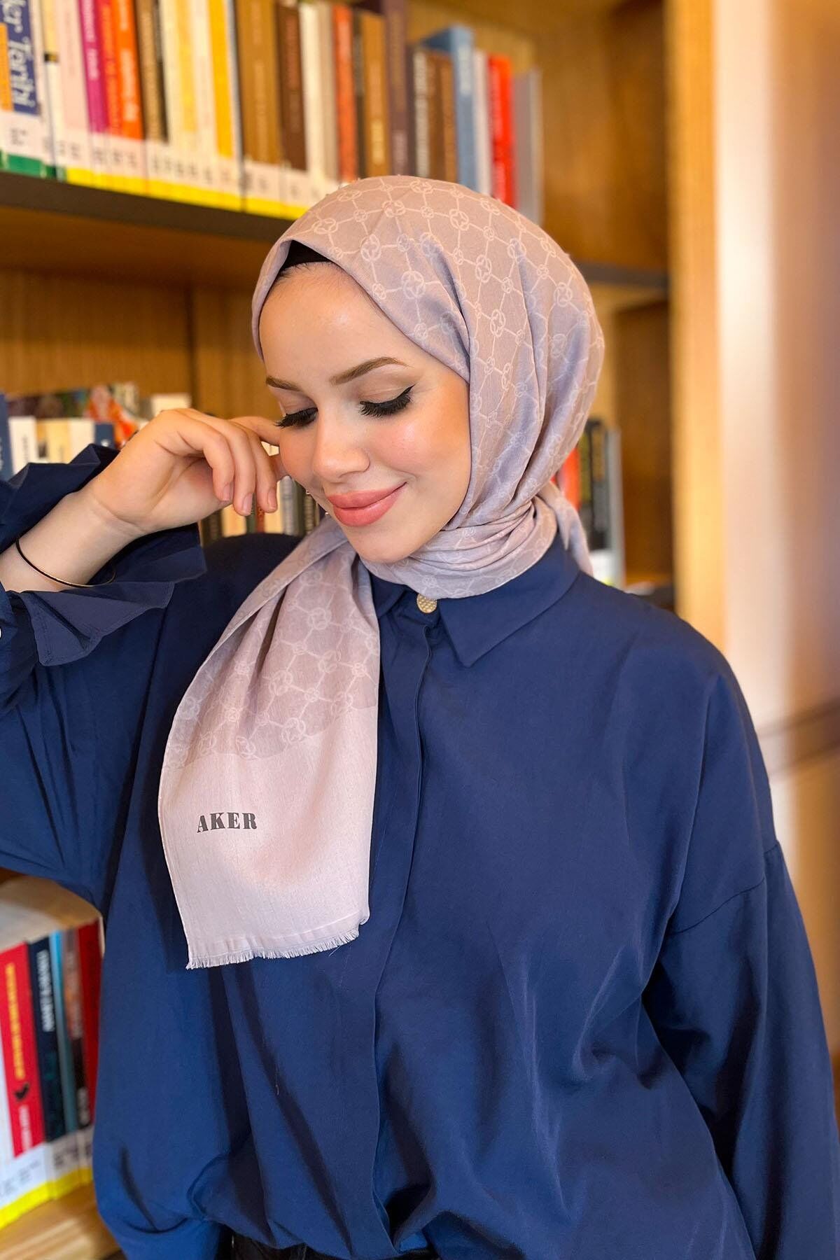 Aker Elegance Monogram Şal - 1090100-991 - Lila