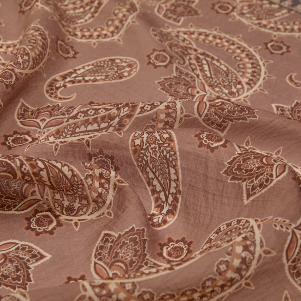 İpekevi Kum Bej Mezopotamya Model 04 Desenli Tensel Şal 02888