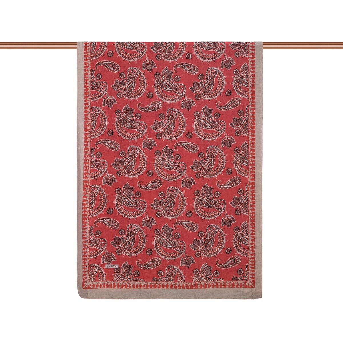 İpekevi Dağ Çileği Mezopotamya Model 04 Desenli Tensel Şal 02888
