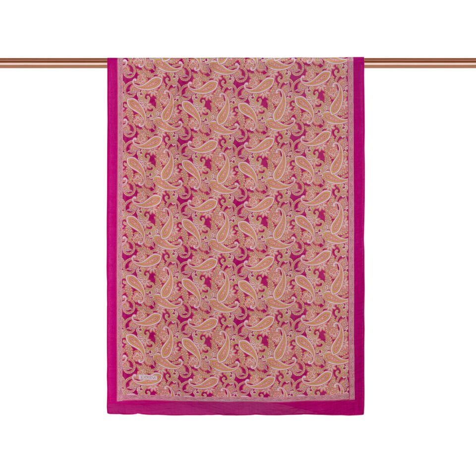 İpekevi Fuşya Mezopotamya Model 01 Desenli Tensel Şal 02883