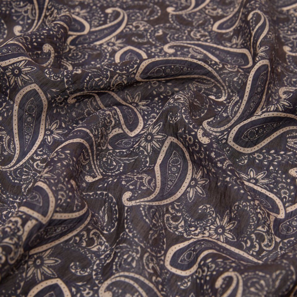 İpekevi Siyah Mezopotamya Model 01 Desenli Tensel Şal 02883