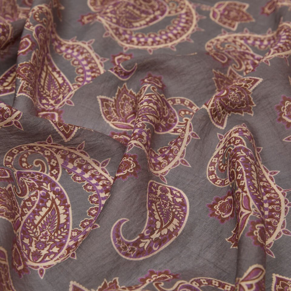 İpekevi Gül Kurusu Füme Mezopotamya Model 01 Desenli Tensel Şal 02883