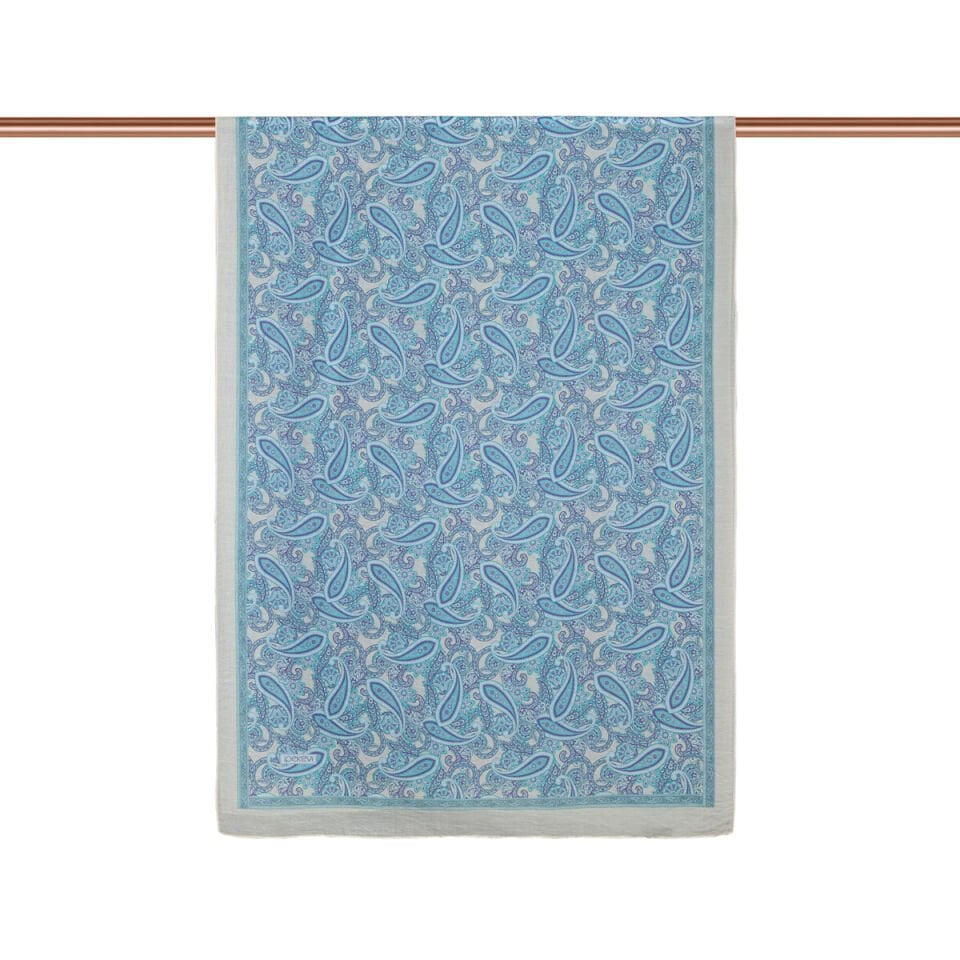 İpekevi Su Yeşili Mezopotamya Model 01 Desenli Tensel Şal  02883