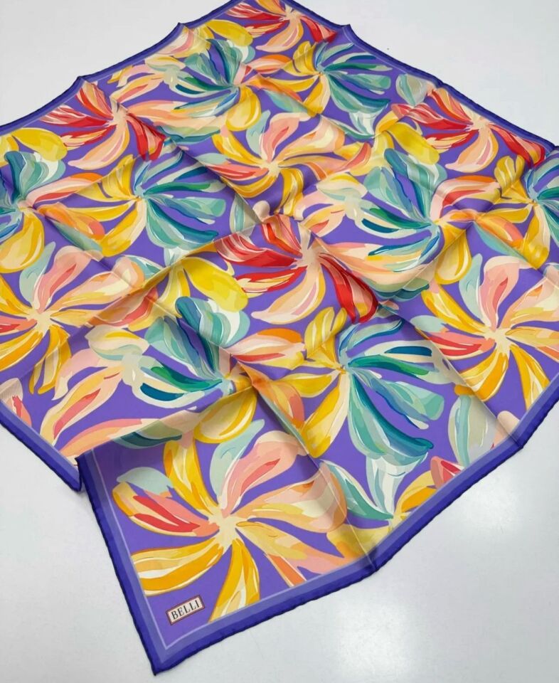 Belli İpek Eşarp 2025 İlkbahar-Yaz - 4107D- 36-Tivil