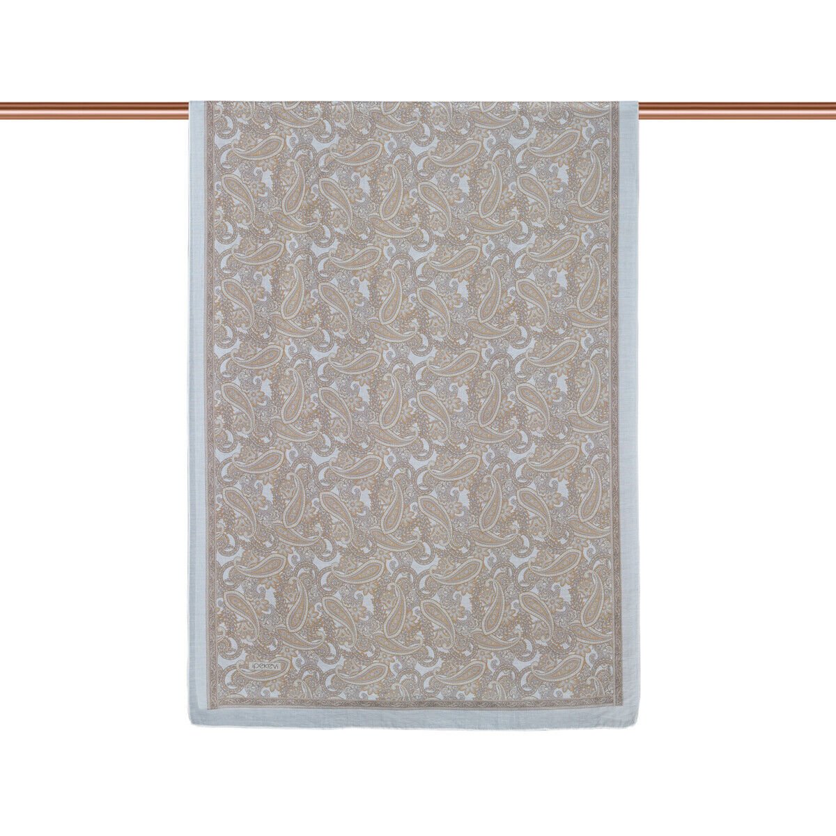 İpekevi Beyaz Kum Beji Mezopotamya Model 01 Desenli Tensel Şal 02883