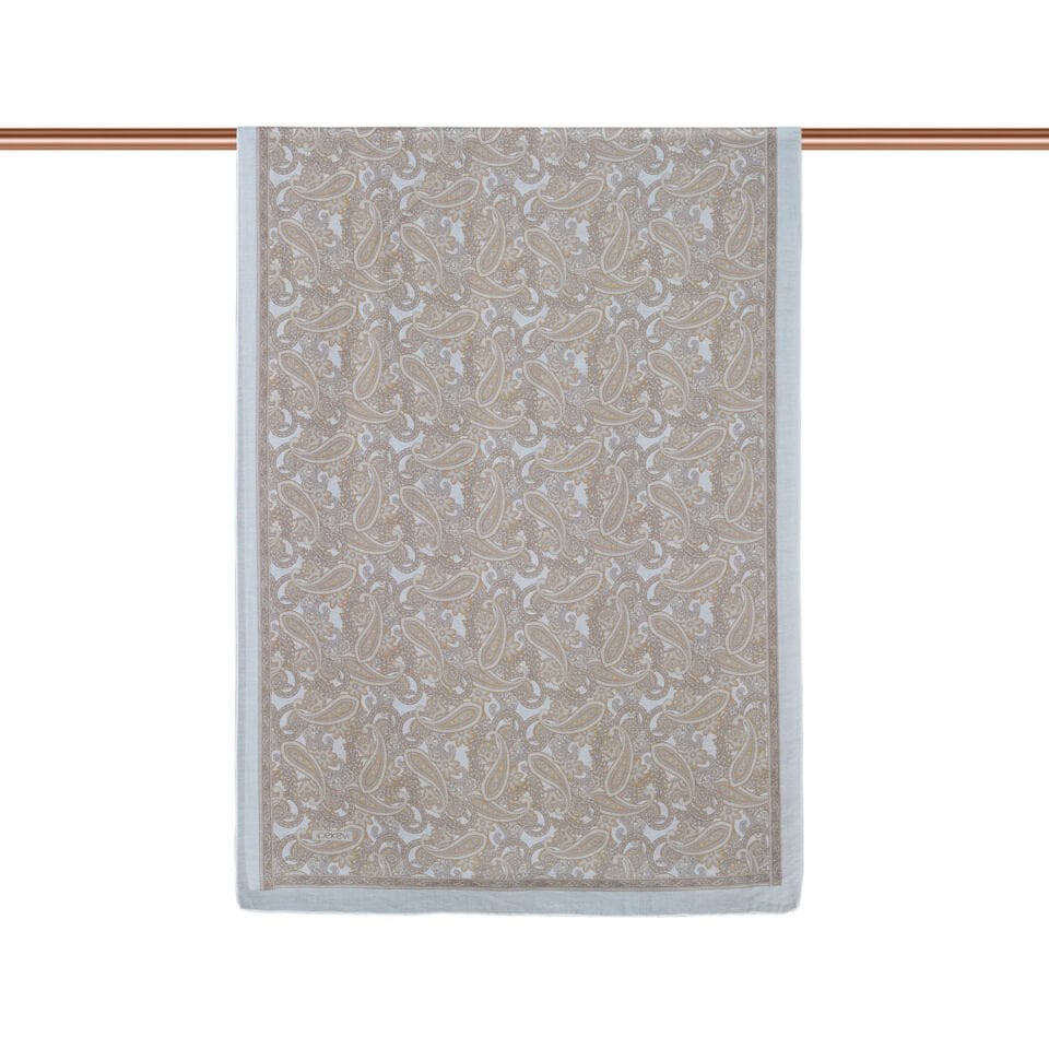 İpekevi Beyaz Kum Beji Mezopotamya Model 01 Desenli Tensel Şal 02883