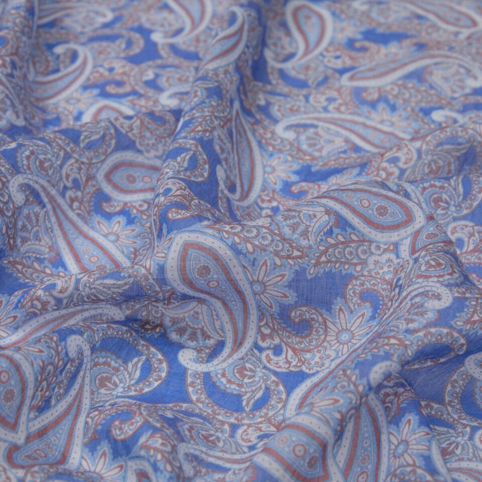 İpekevi Indigo Mezopotamya Model 01 Desenli Tensel Şal 02883