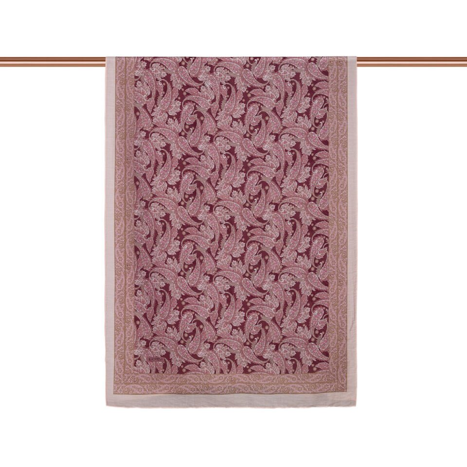 İpekevi Kum Beji Mezopotamya Model 03 Desenli Tensel Şal 02886