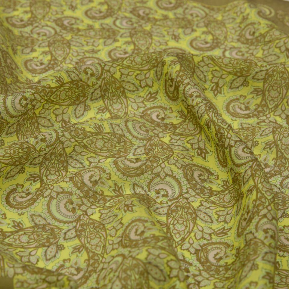 İpekevi Haki Yeşili Mezopotamya Model 02 Desenli Tencel Sal 02885