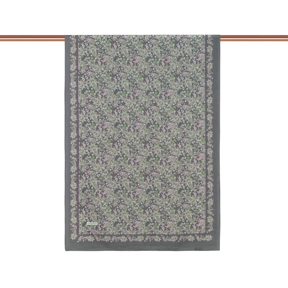 İpekevi Antrasit Mezopotamya Model 06 Desenli Tensel Şal 02890