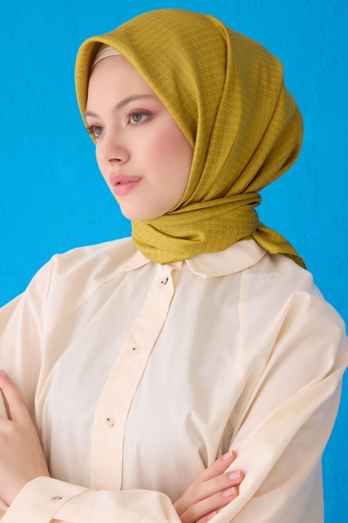 Belli İpek Eşarp 2025 İlkbahar-Yaz - 4104D-57- Tivil