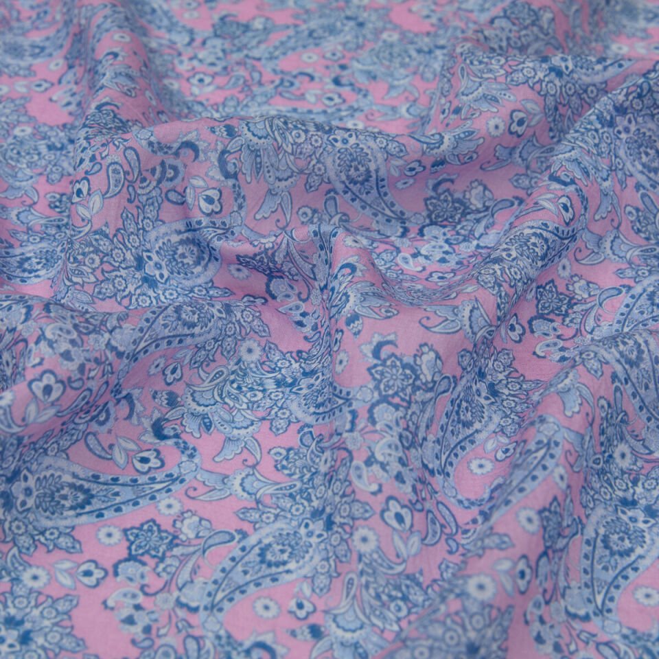 İpekevi Krem Mavi Mezopotamya Model 06 Desenli Tensel Şal 02890