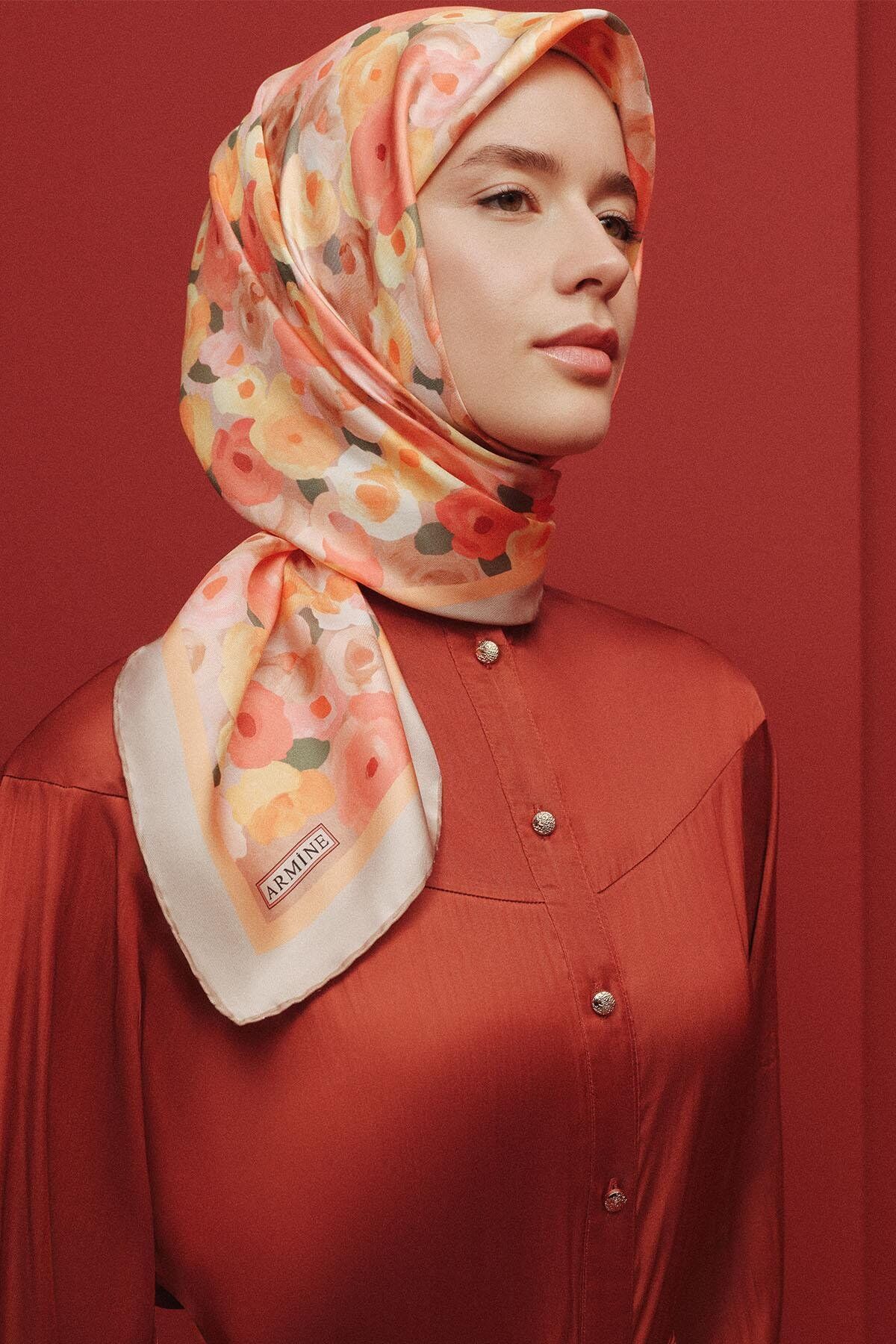 Armine İpek Eşarp 2025 İlkbahar-Yaz - 9300D-01 - Sura