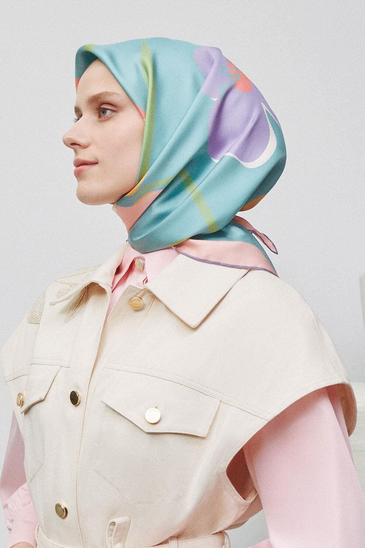 Armine İpek Eşarp 2025 İlkbahar-Yaz - 9317D-01 - Tivil