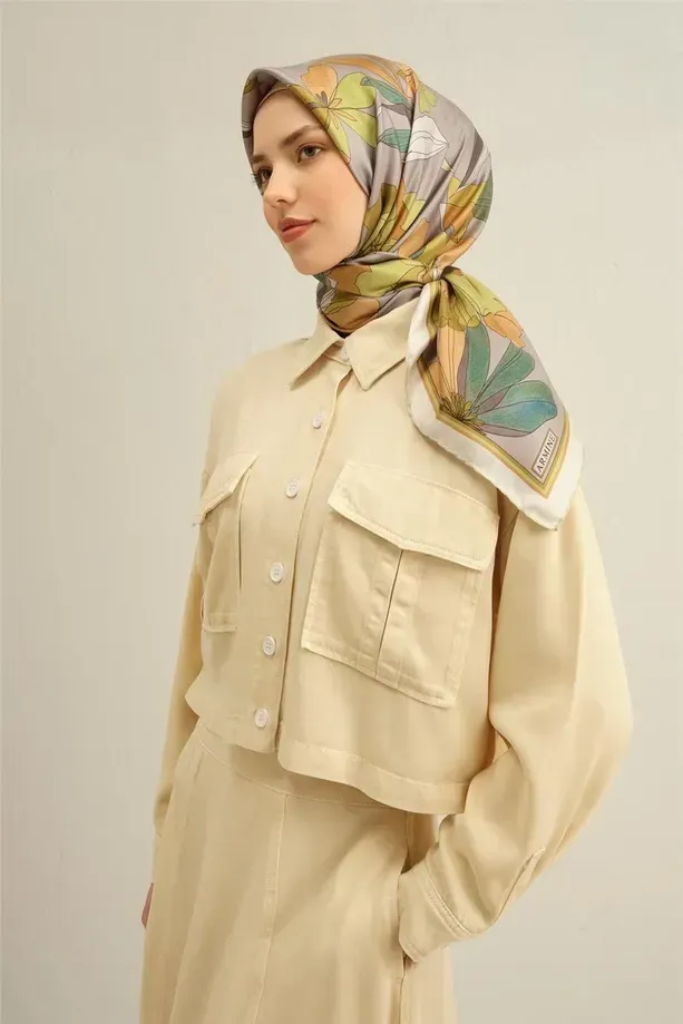 Armine İpek Eşarp 2025 İlkbahar-Yaz - 9312D-55 - Tivil