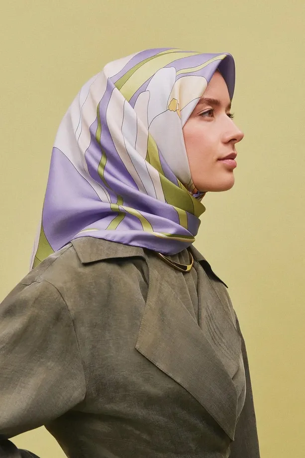 Armine İpek Eşarp 2025 İlkbahar-Yaz - 9302D-06- Tivil