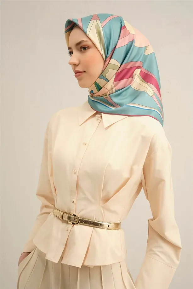 Armine İpek Eşarp 2025 İlkbahar-Yaz - 9302D-54- Tivil