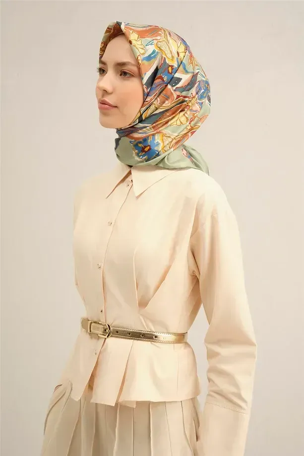 Armine İpek Eşarp 2025 İlkbahar-Yaz - 9332D-57 - Tivil