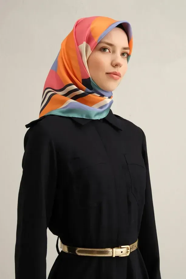 Armine İpek Eşarp 2025 İlkbahar-Yaz - 9313D-80- Tivil