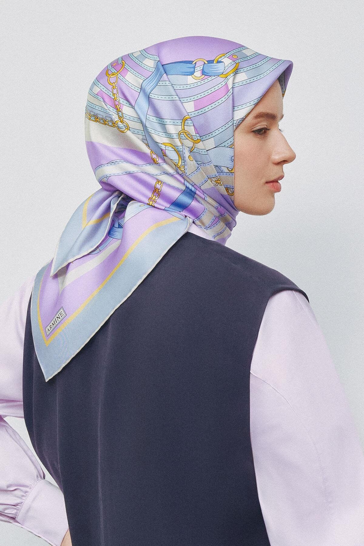 Armine İpek Eşarp 2025 İlkbahar-Yaz - 9315D-81- Sura
