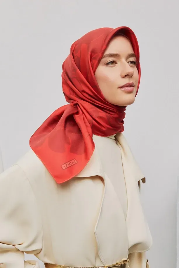 Armine İpek Eşarp 2025 İlkbahar-Yaz - 9344D-38 - Tivil
